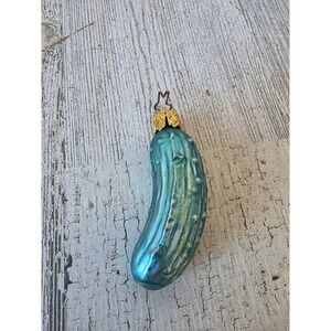 Vintage inge glas blue mini pickle glass ornament Xmas tree